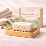 Jabonera de bambú NÜVO y accesorios